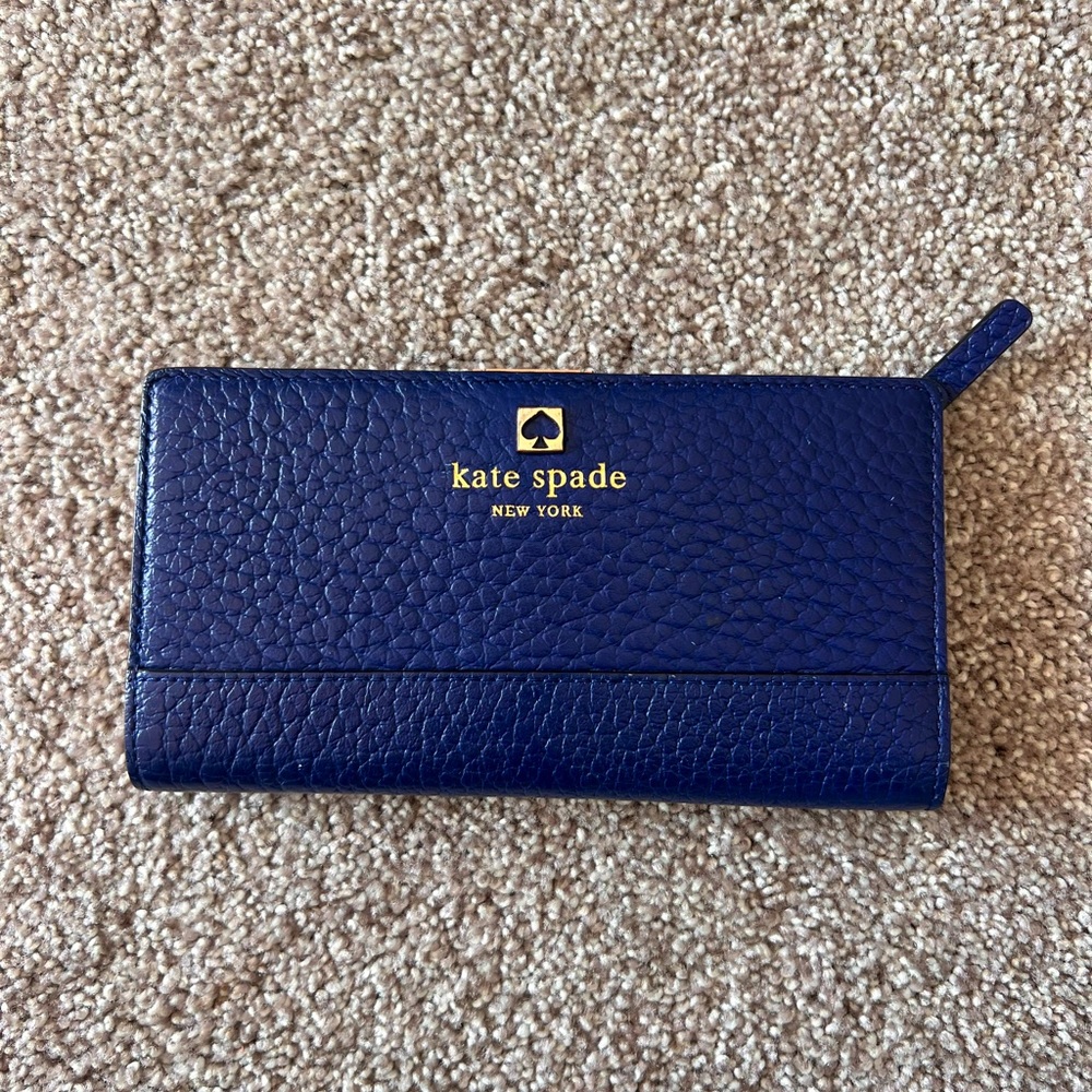 Kate Spade small envelope wallet, navy blue